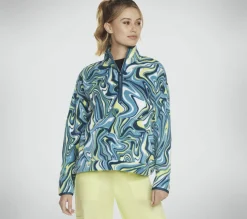 Tops|Tops<SKECHERS Tres-Air 1/4 Zip GREEN / BLUE