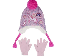 Cold Weather Gear<SKECHERS Unicorn Embroidery Hat And Glove Set PINK