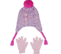 Cold Weather Gear<SKECHERS Unicorn Embroidery Hat And Glove Set PINK