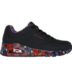 Lace Up<SKECHERS Uno - Majestic Garden BLACK / MULTI