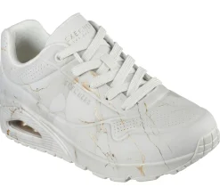 Lace Up|Athletic Sneakers<SKECHERS Uno - Marble Marvel OFF WHITE