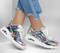 Lace Up|Casual Sneakers<SKECHERS Uno - Metallic Lava SILVER / MULTI