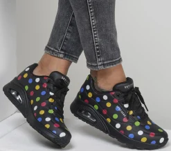 Lace Up|Athletic Sneakers<SKECHERS Uno - Spotted Air BLACK / MULTI