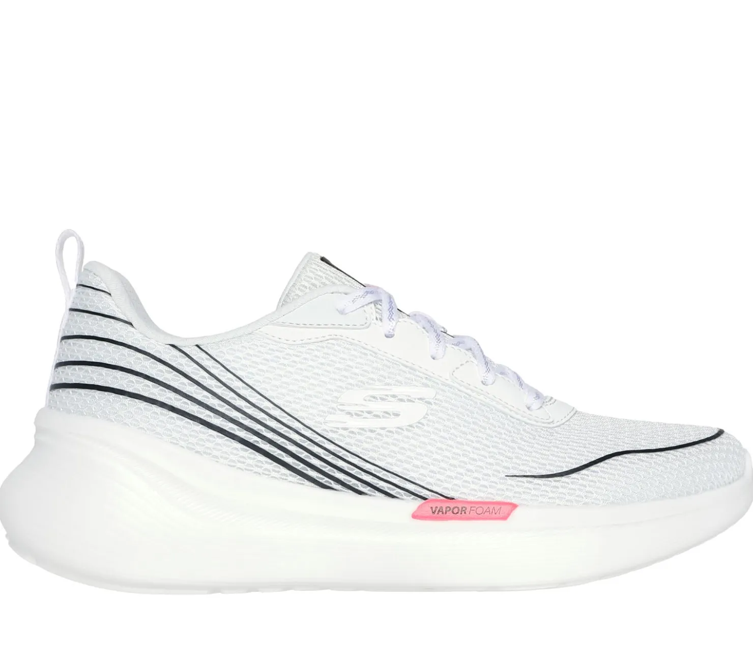 Lace Up|Athletic Sneakers<SKECHERS Vapor Plus - Light Wave WHT / BLACK / HOT PINK