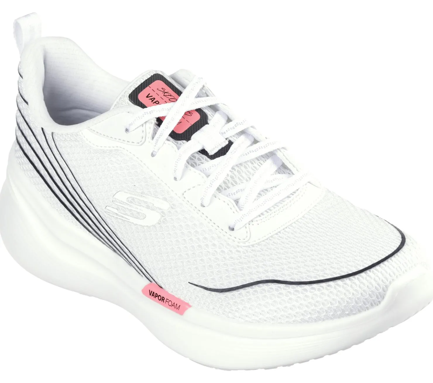 Lace Up|Athletic Sneakers<SKECHERS Vapor Plus - Light Wave WHT / BLACK / HOT PINK