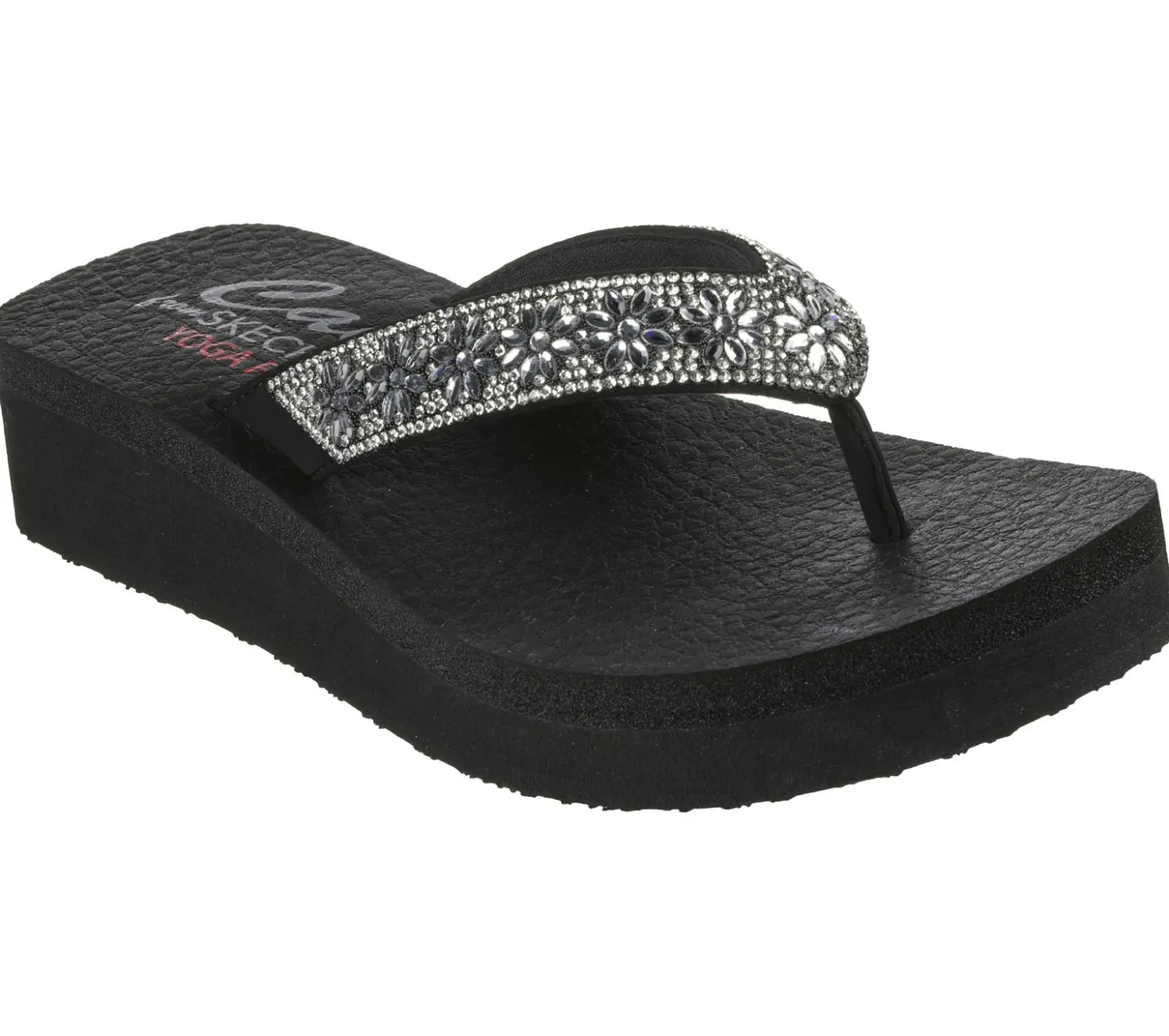 Sandals<SKECHERS Vinyasa - Wild Daisies BLACK