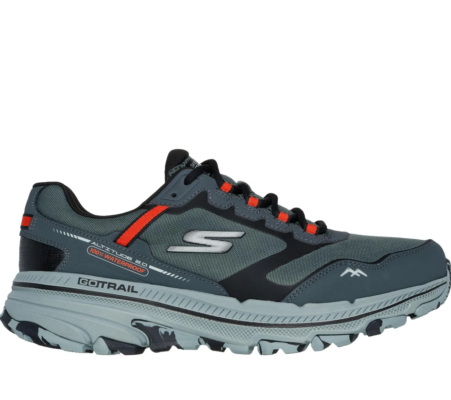 Lace Up|Athletic Sneakers<SKECHERS Waterproof: GO RUN Trail Altitude 2.0 GRAY / GREEN