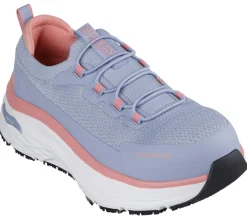 Work & Safety<SKECHERS Work: Max Cushioning Arch Fit 2.0 Slip-Resistant - Nixx LIGHT BLUE / PINK